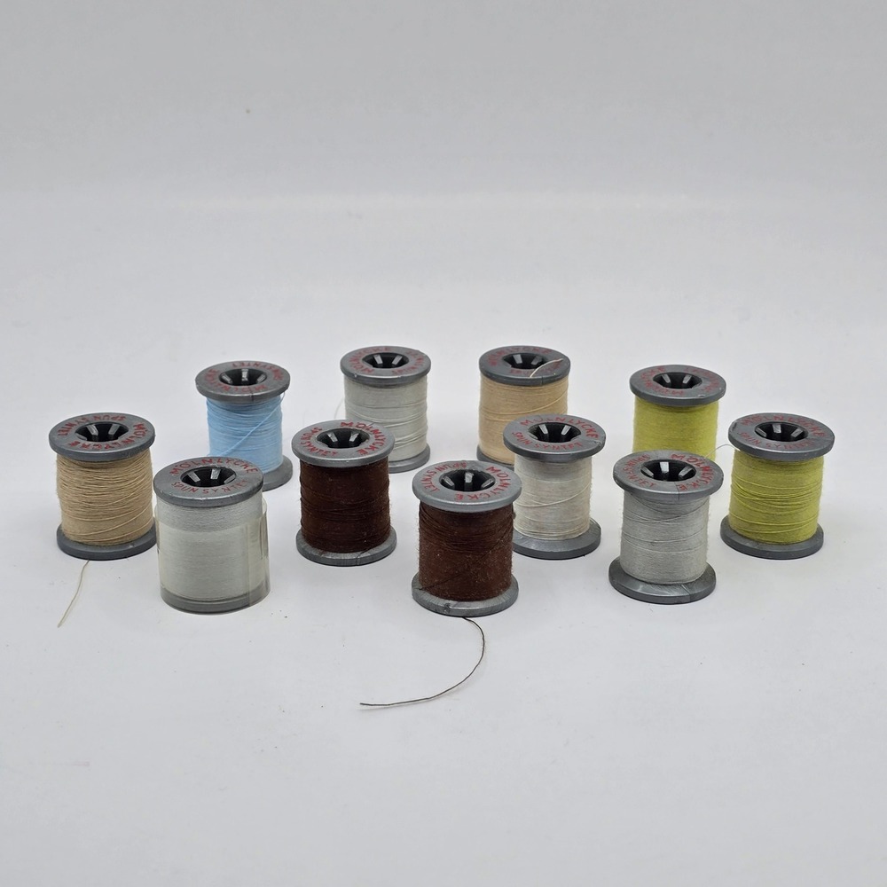 Vintage Molnlycke Spun Syntet Sewing Thread Spools Lot of 11 Earth Tones Sweden